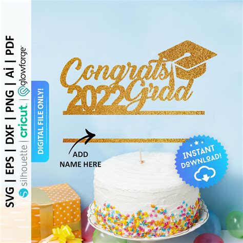 Congrats 2021 Grad Svg Personalized Graduation Cake Topper Svg