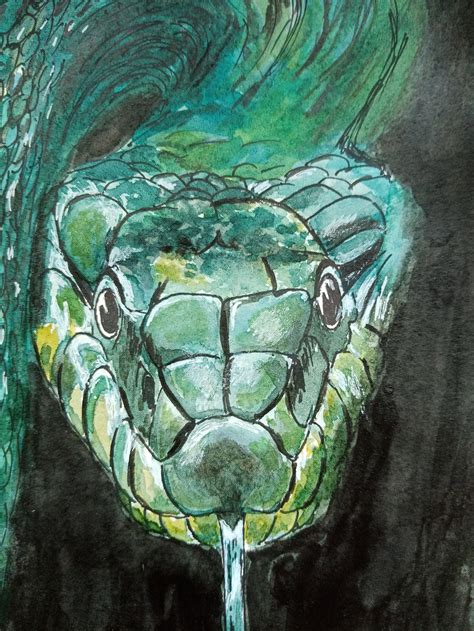 Original Watercolor Painting Reptile Prints Snake Print Etsy