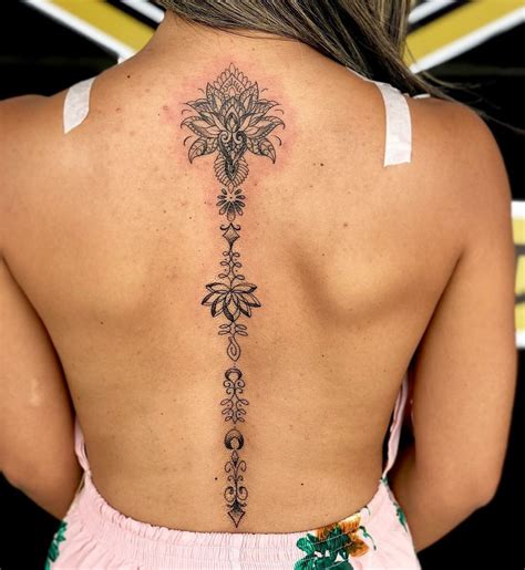 20 amazing spine tattoo designs for her. Pin by My Info on Tattoos | Lotus tattoo design, Spine ...
