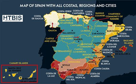 Detailed Map Of Spain With Regions World Map With Countries