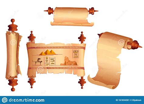 Ancient Egypt Papyrus Scroll Cartoon Vector Stock Vector Illustration
