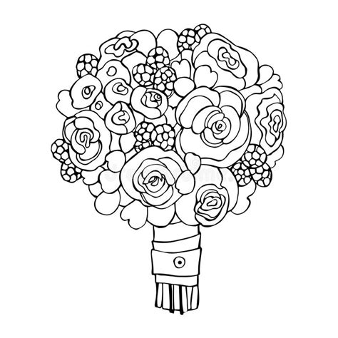 Hand Drawn Wedding Bouquet Vector Illustration Stock Vector