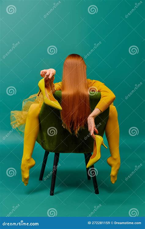 Creative Portrait Of Unknown Redhead Girl With Long Straight Silky Hair