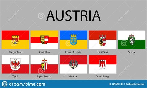 All Flags Of Regions Austria Stock Illustration Illustration Of State