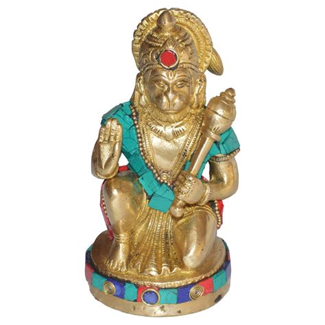 sng multicolor shrinath art gallery brass hanuman with stone work for temple at rs 250 in jaipur