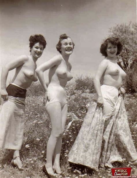 Some Real Vintage Hairy Outdoor Girls Posing In The Nude