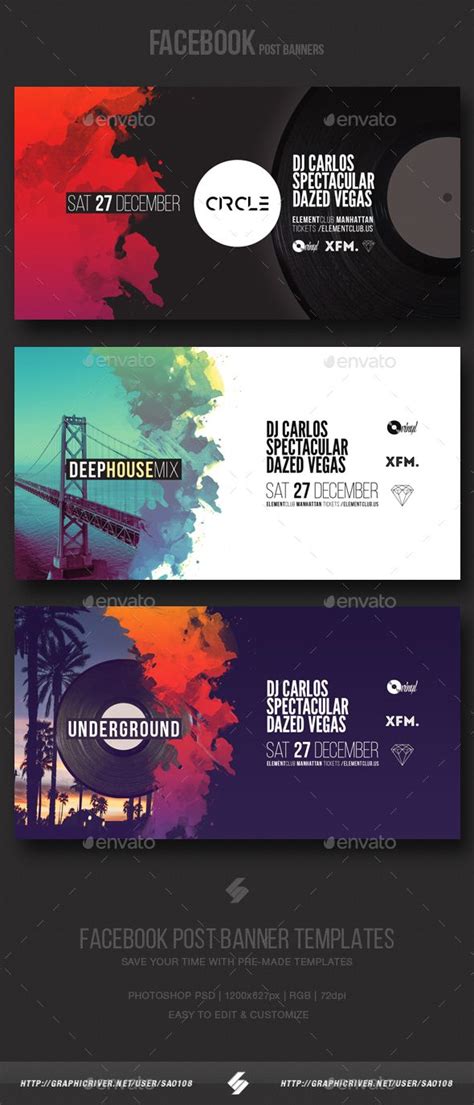 Food poster design graphic design layouts graphic design posters ad design graphic design inspiration. Electronic Music Party Vol3 Facebook Post Banner Templates ...