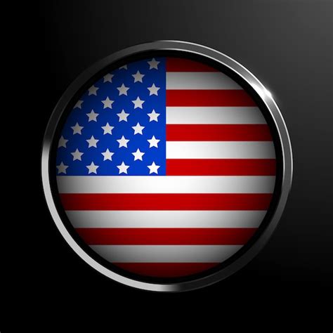 bandeira dos estados unidos da américa em ilustração em vetor modelo redondo de metal sinal do