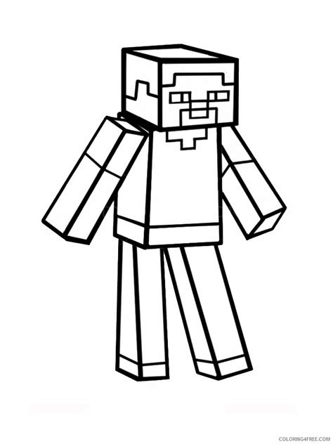 20 Steve Minecraft Printable Coloring Pages