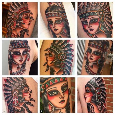 Traditional Style Native American Women Tattoos