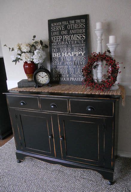 To get the most of what a buffet offers, use the underneath to store extra shoes, pet toys, reusable shopping totes or rain gear. {createinspire}: Black Buffet | Distressed furniture ...