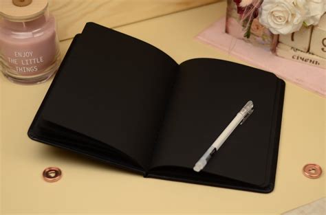 Black Sketchbook Notebook With Black Pages A5 Blank Journal Etsy