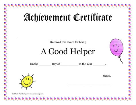 Free Printable Award Certificates For Elementary Students Free