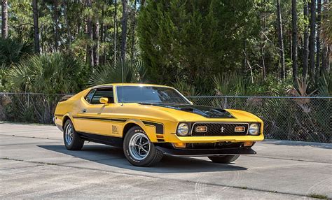 Hd Wallpaper 1972 Cars Fastback Ford Mach 1 Mustang Yellow
