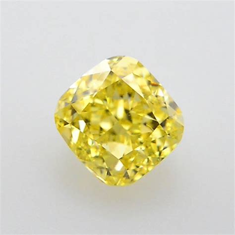 0.50 carat, Fancy Intense Yellow Diamond, Cushion Shape, VVS2 Clarity ...