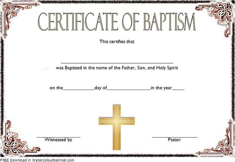 Roman Catholic Baptism Certificate Template Best Creative Template Design