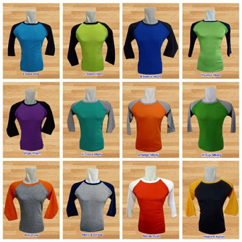 Jual Kaos Polos Raglan Pria Wanita Baju Reglan Murah Kaos Polos