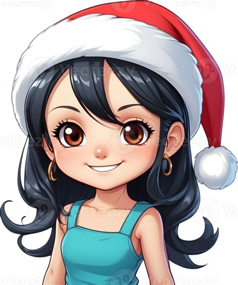 Ai Generated An Anime Girl Wearing A Santa Hat 34730968 Png
