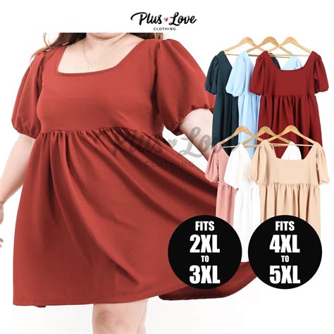 Plus Size Baby Doll Puff Sleeve Dress Shopee Philippines