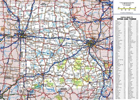 Large Detailed Roads And Highways Map Of Missouri State With National
