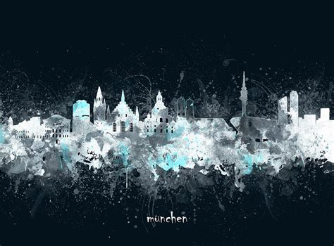 Munich Skyline Artistic V4 Digital Art By Bekim M Pixels