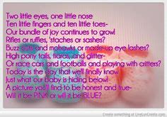 Throw a fiesta for your gender reveal! Gender reveal poem for a boy or girl. | Poems | Pinterest | Gender Reveal, Baby gender and Baby