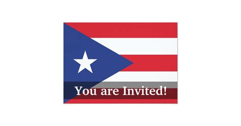 Puerto Rico Plain Flag Invitation Uk