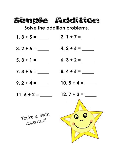 Free Printable 1st Grade Math Worksheets Addition In Pdf Two First