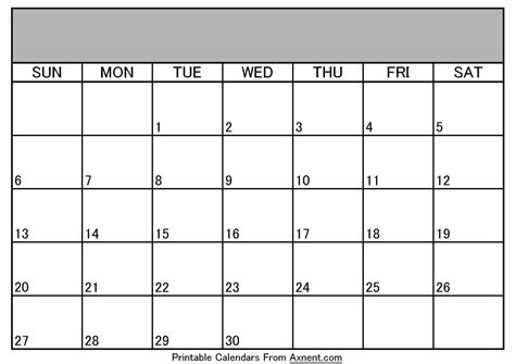 free printable blank calendar template monthly pdf
