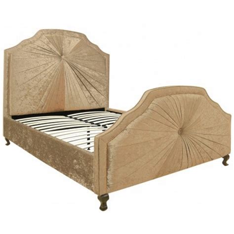Kingsize Aurora Gold Fabric Bed French Style Furniture Online Now