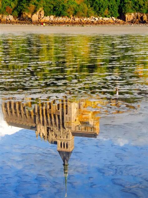 Mont St Michel Reflection Bing Wallpaper Download