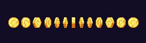 Premium Vector Golden Coin Animation Of 8 Or 16 Bit Pixelated Money