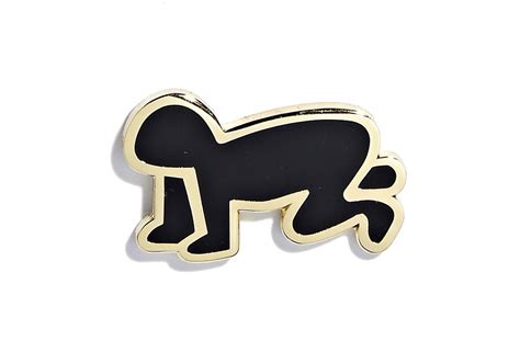 Keith Haring Radiant Baby Pin Black And Gold Keith Haring Radiant