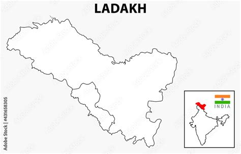 Naklejka Ladakh Map District Map Of Ladakh Outline Map Pf Ladakh My