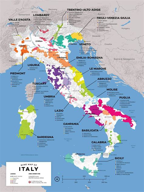 Piemont to kraina historyczna i region administracyjny. Wino Włochy mapa regionów Włoch winnej mapie (Europa ...