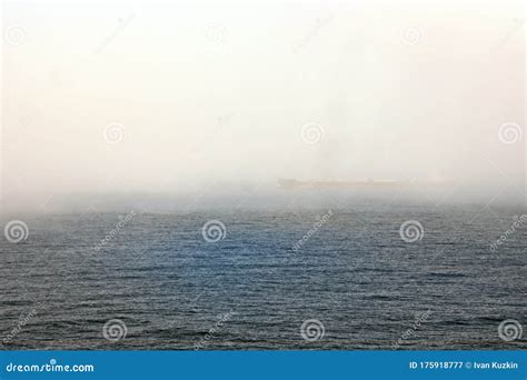 Fog At Sea Limits The Visibility Of Ships During Navigation Pacific