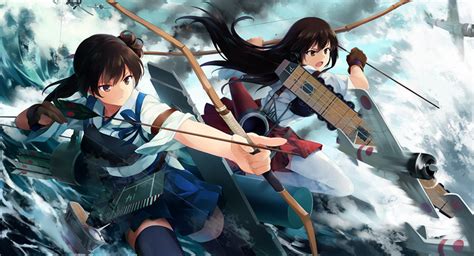 Kaga Kancolle Anime Anime Girls Kantai Collection Akagi Kancolle Hd Wallpaper Rare