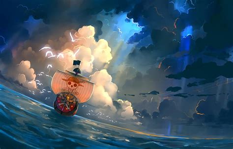 Clouds Ocean Artwork Thousand Sunny One Piece Ship One Piece Boat