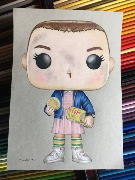 Stranger Things Eleven Original Pencil Drawing A4 Fan Art Stranger