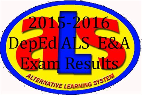 2015 2016 Als Aande Exam Results List Of Passers D H By Deped