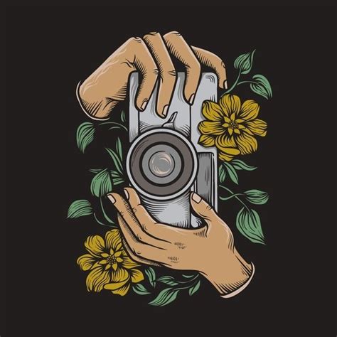 Illustration Of Holding A Vintage Camera Camera Illustration Vintage