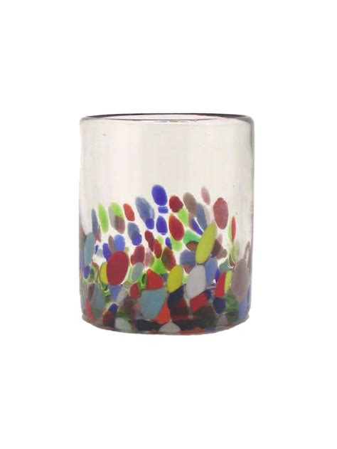 Confetti Artisan Hand Blown Glass Tumbler Drinkware Set Of 6