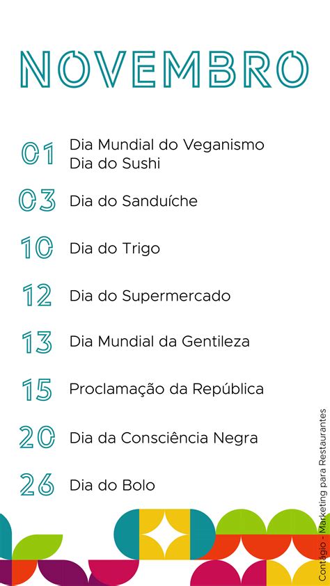 Calendário Datas Comemorativas Da Gastronomia Marketing P Restaurantes