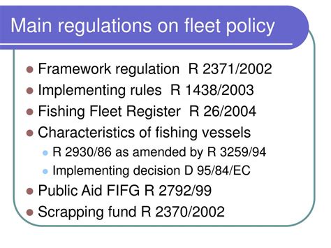 Ppt Relations Between Conservation Policy Fleet Policy And