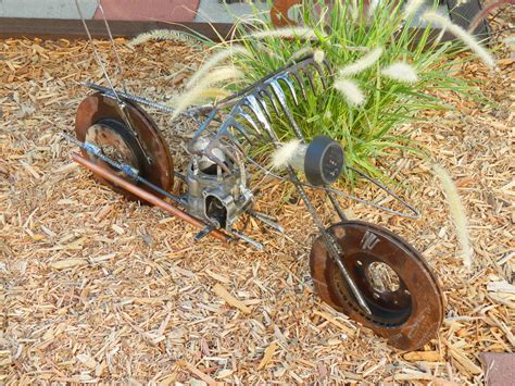 Upcycle This Upcycled Motorcycle Yard Art