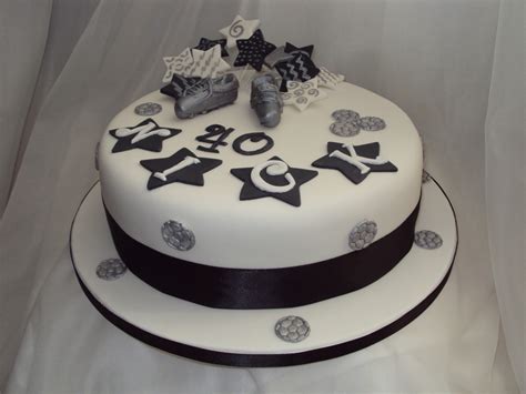 Black White And Silver 40th Birthday Cake