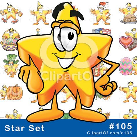 Royalty Free Rf Clip Art Collection Star Mascots Complete Series