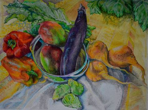 This is a popular japanese art set. "Japanese Eggplant" | Drawings, Colored pencils, Bristol board