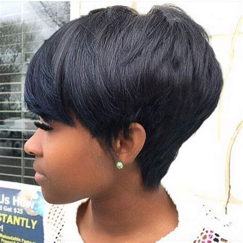 Fina 121 African American Layered Short Straight Hair Wig With Bangs