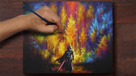 Darth Vader Acrylic Paintingstar Wars Sponge Art스타워즈 다스베이더 15 Youtube